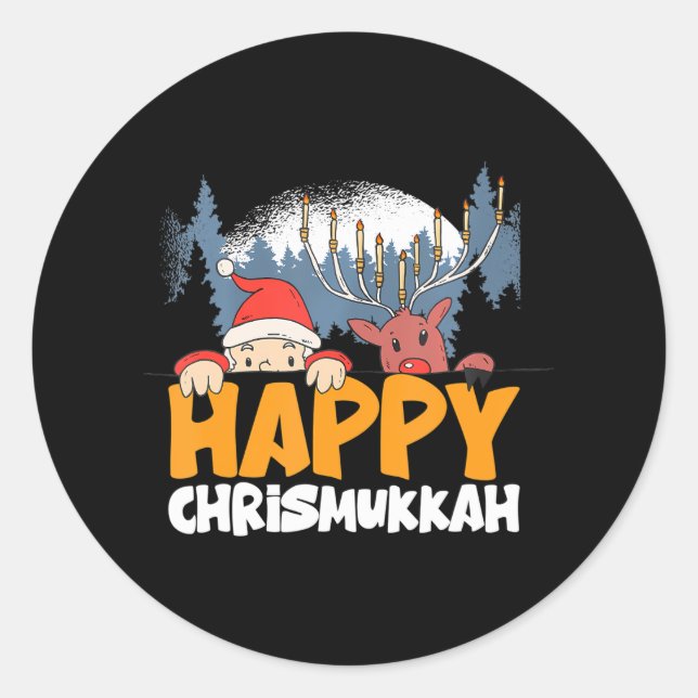 Adesivo Feliz Chrismukkah Feliz Natal Hanukkah (Frente)
