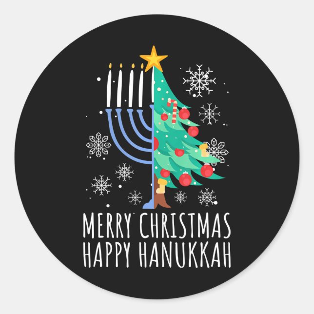 Adesivo Feliz Chrismukkah Feliz Natal Hanukkah (Frente)