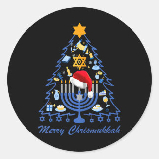 Adesivo Feliz Chrismukkah Hanukkah Árvore judia de Hanukka