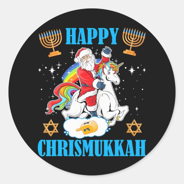 Adesivo Feliz Chrismukkah Hanukkah Natal Judeu (Frente)