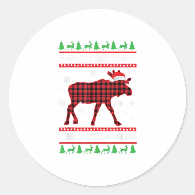 Adesivo Feliz Christmoose Family Pajamas Moose (Frente)