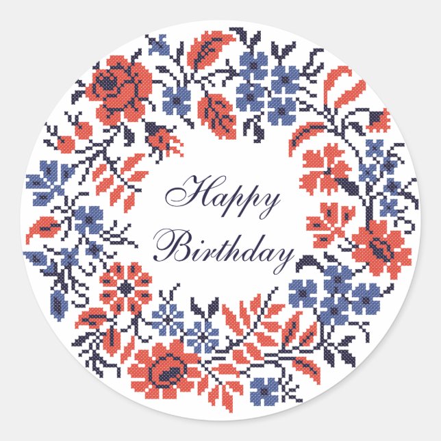 Adesivo Feliz Ciclo das Flores de Aniversário (Frente)