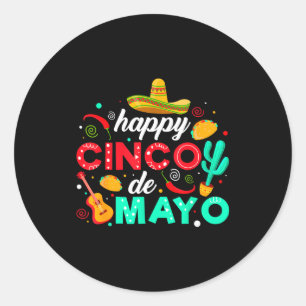 Adesivo Feliz cinco de maio festa mexicana tacos sombrero