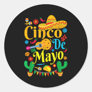 Adesivo Feliz cinco de maio sombrero margarita mexicano