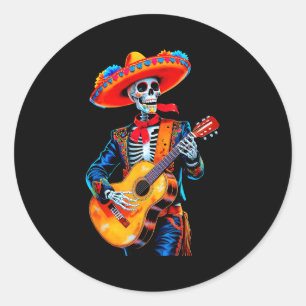 Adesivo Feliz cinco de maio sombrero mexicano crânio violã