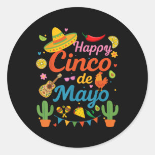 Adesivo Feliz Cinco De Mayo Fiesta Partido Mexicano Homens