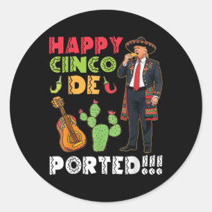 Adesivo Feliz Cinco De Porte Divertido Trump Sombrero Taco