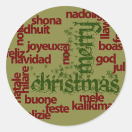 Adesivo Feliz Cloud de Palavras de Natal