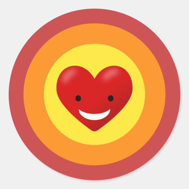 Adesivo Feliz Coração de Amor (Frente)