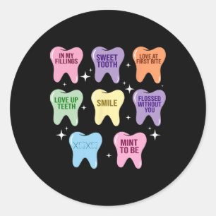 Adesivo Feliz Coração de Dentes de São Valentim Dentista H