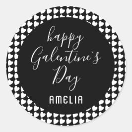 Adesivo Feliz Coração Negro e Branco do Dia Galentino