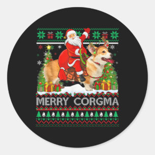 Adesivo Feliz Corgmas Papais noeis Engraçados Andando Cris