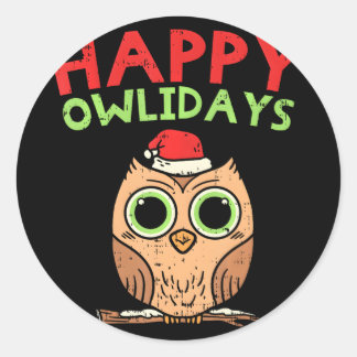 Adesivo Feliz coruja de Natal Owlidays Bird Lovers Girls