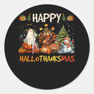 Adesivo Feliz Cristo de Ação de Graças de Halloween de Hal