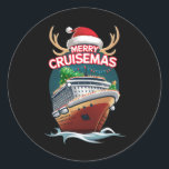 Adesivo Feliz Cruisemas Cruise Ship Family Christmas Funny<br><div class="desc">Feliz Cruisemas Cruise Ship Family Christmas Funny</div>