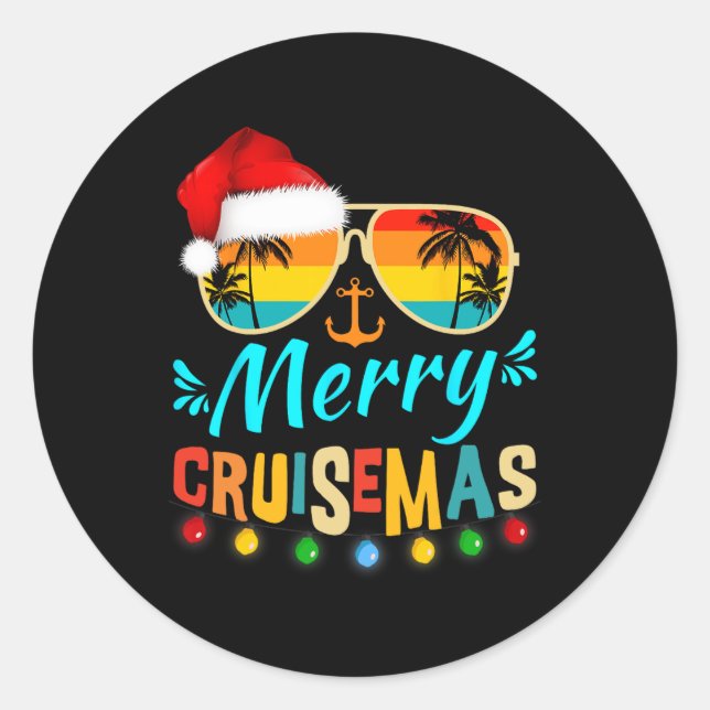 Adesivo Feliz Cruisemas Papais noeis de Natal Reindeer Cru (Frente)