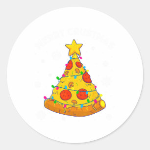 Adesivo Feliz Crustmas Pizza Árvore de Natal Presentes de