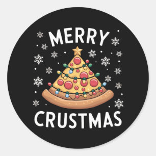 Adesivo Feliz Crustmas Pizza Árvore de Natal Presentes Xma