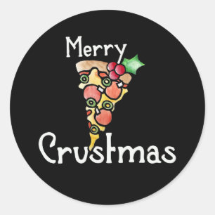 Adesivo Feliz Crustmas Pizza Natal