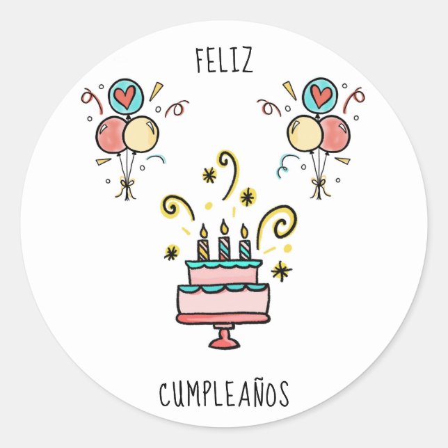 Adesivo Feliz Cumpleaños | Happy Birthday (Frente)