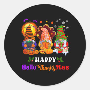 Adesivo Feliz de Ação de Graças dos Gnomos do Hallothanksm