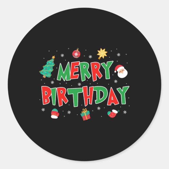 Adesivo Feliz de aniversário Feliz Natal Feliz Natal Natal (Frente)
