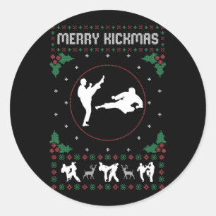 Adesivo Feliz de Arte Marcial de Karate Jiu Jitsu no Natal