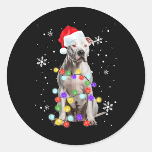 Adesivo Feliz de Cachorros Papais noeis Pitbull Natal T