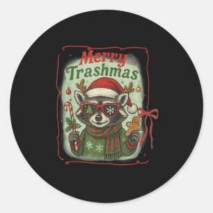 Adesivo Feliz de Coquette Trashmas Raccoon Cu Natal