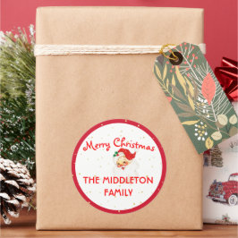 Adesivo Feliz de Diversão Vermelha do Natal Jolly Santa Cl