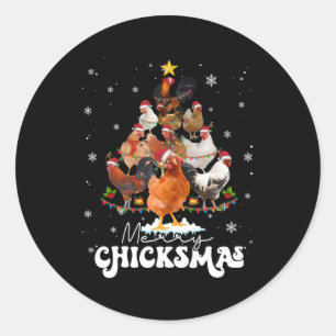 Adesivo Feliz de frango Natal Papai Noel