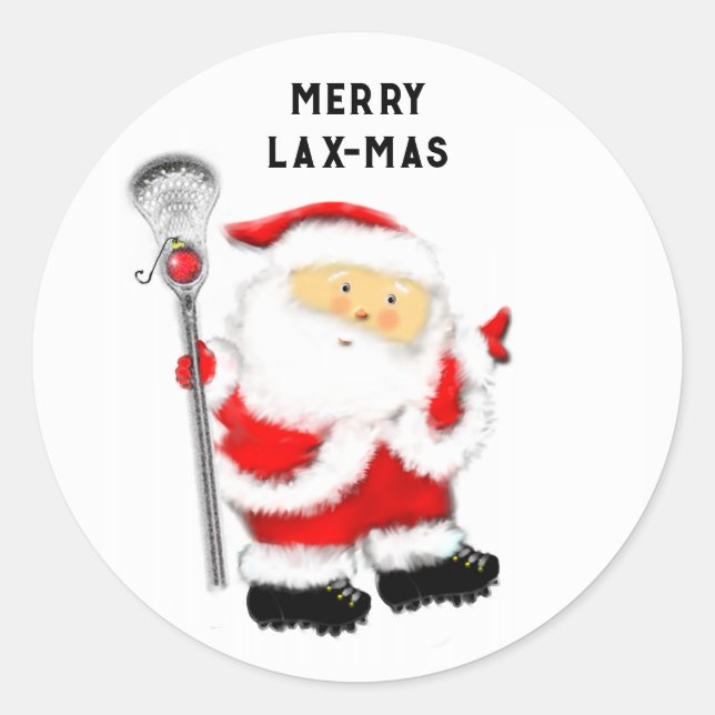 Adesivo Feliz de Lacrosse, Natal de Lax-mas (Frente)