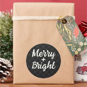 Adesivo Feliz de Natal branco preto brilhante