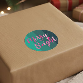 Adesivo Feliz de Natal e Rosa Verde Brilhante