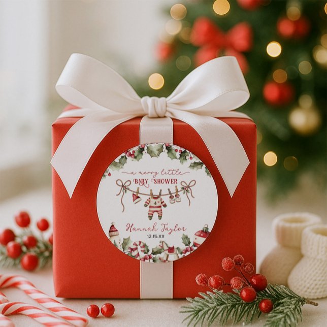 Adesivo Feliz de Natal Pequeno Chá de fraldas (Criador carregado)