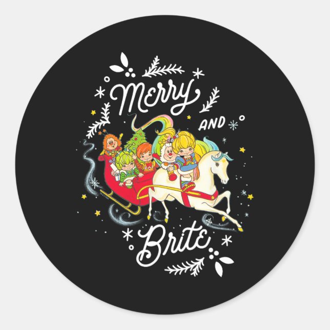 Adesivo Feliz De Natal Rainbow Brite E Brite Sleigh Rid (Frente)