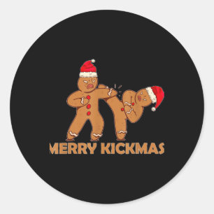 Adesivo Feliz de pão de gengibre Kickmas Funny Karate Papa