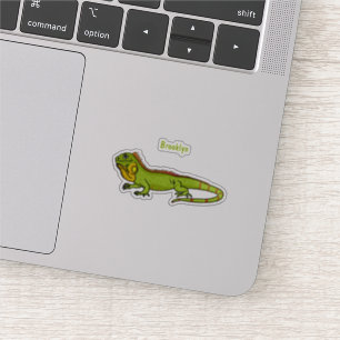 Adesivo Feliz desenho da iguana verde