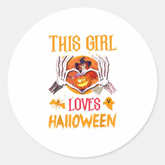 Adesivo Feliz Design de Figuras de Halloween (Frente)