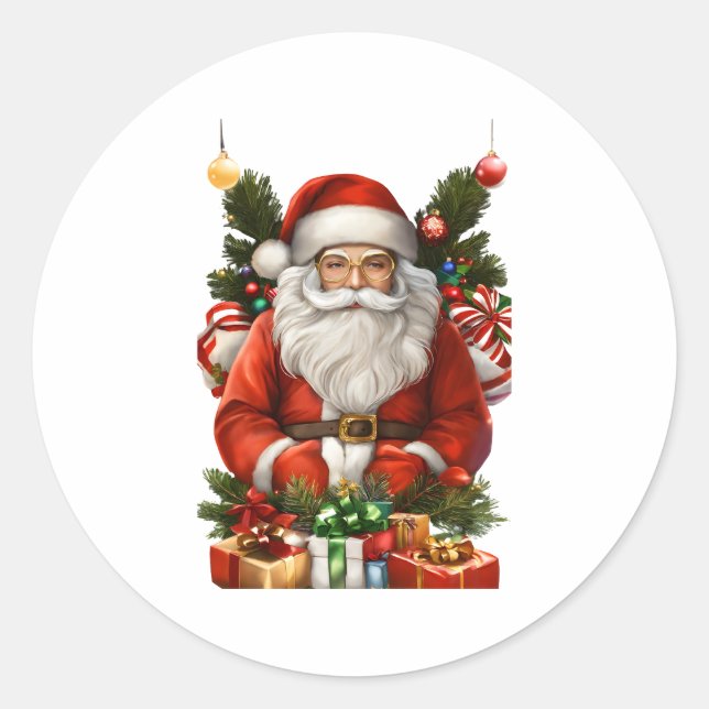 Adesivo Feliz Design de Natal de 2024 (Frente)