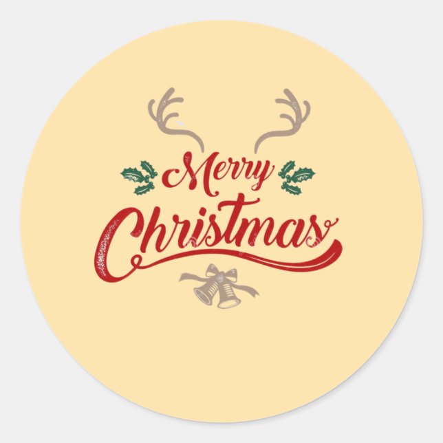 Adesivo Feliz Design de Natal | Vermelho e Verde (Frente)