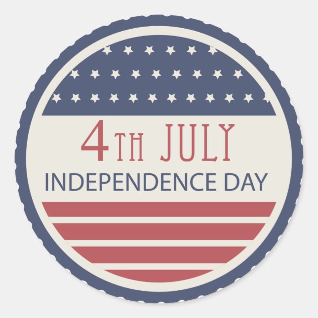 Adesivo Feliz Dia Da Independência 4 De Julho (Frente)