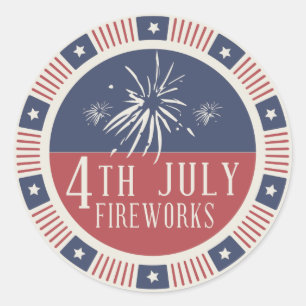 Adesivo Feliz Dia da Independência 4 de julho Fogo Funcion