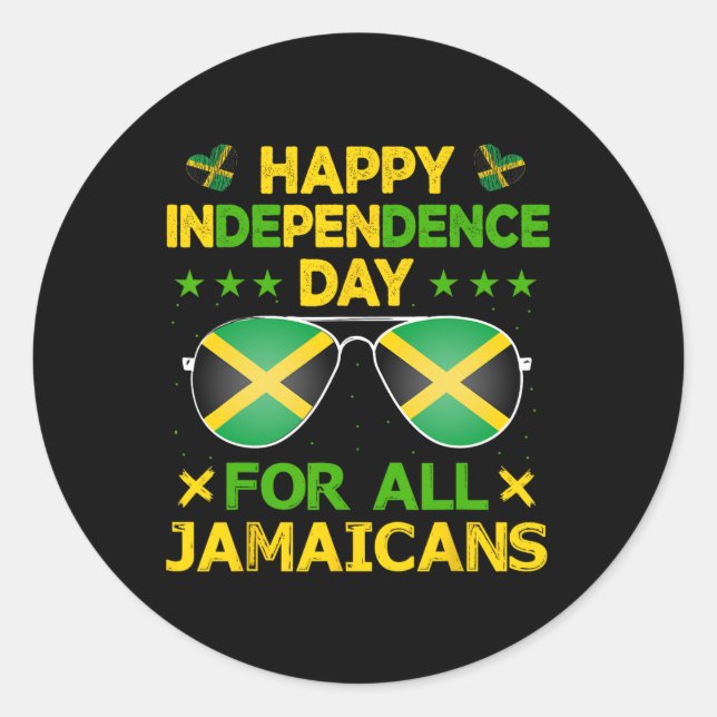 Adesivo Feliz Dia da Independência para Todos os jamaicano (Frente)