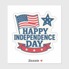 Adesivo Feliz Dia da Independência Vinheta Americana