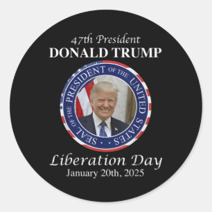 Adesivo Feliz Dia da Libertação O Presidente Donald Trump