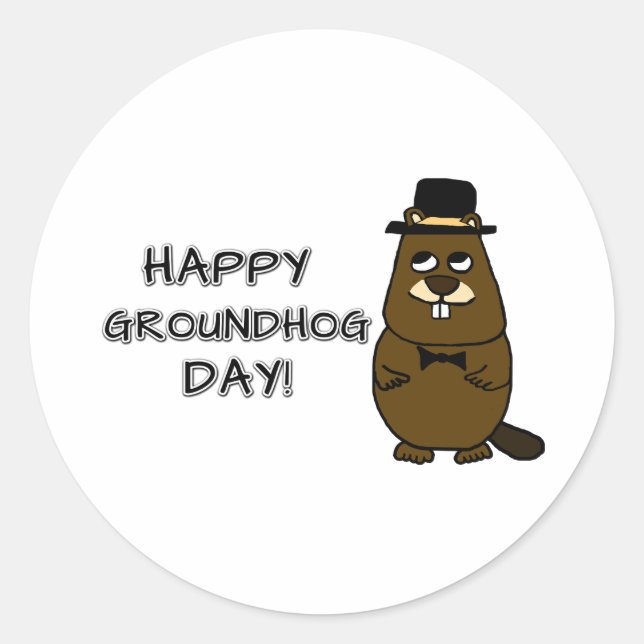 Adesivo Feliz Dia da Marmota! (Frente)