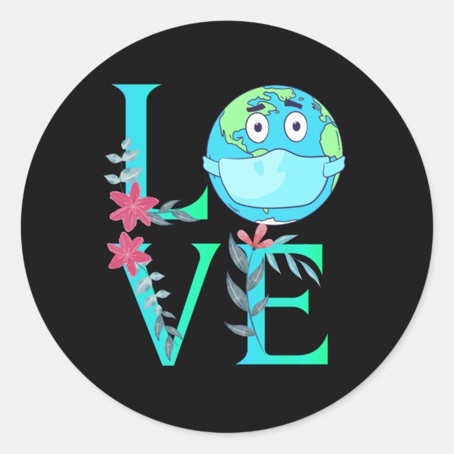 Adesivo Feliz dia da Terra 2021, presente adorável para ce (Frente)