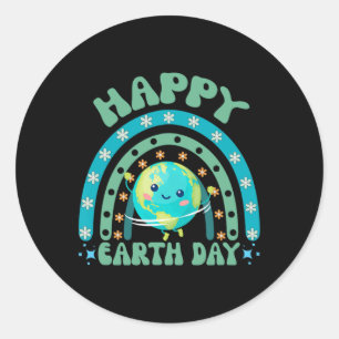 Adesivo Feliz Dia da Terra Arco-Íris Engraçado Decoração d