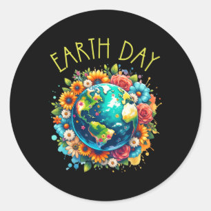 Adesivo Feliz Dia da Terra Camisa Terra Cura com Terra Flo
